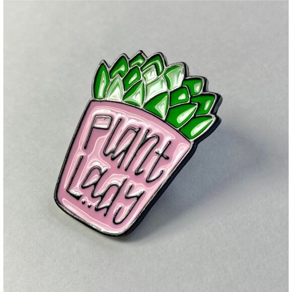 Enamel Plant Lady Pin - Picture 3 of 4